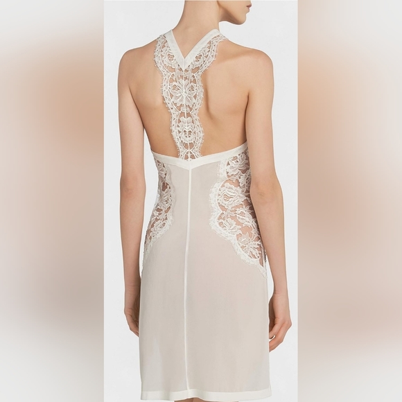 La Perla White halter neck silk and side lace panels size Medium - Picture 12 of 12